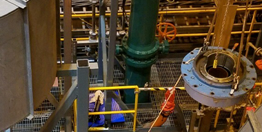 This is a photo of the new Foster Wheeler rotating element at Nine Mile Point assembled by Powerhouse Resources.
